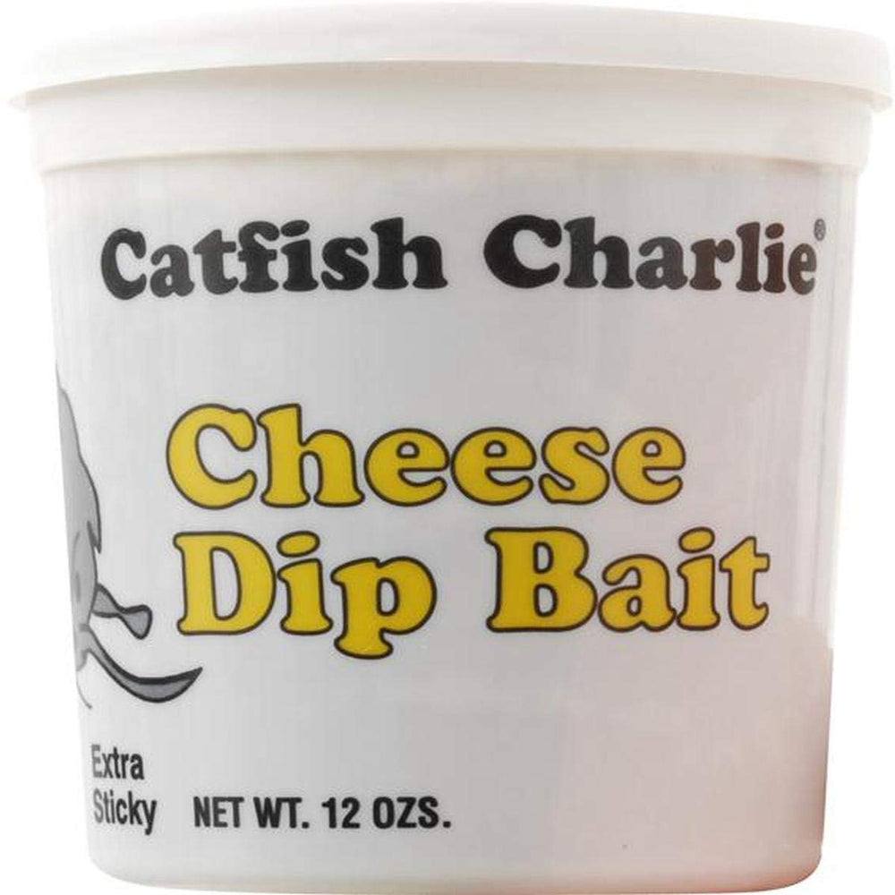 Catfish Cheese Dip Bait tub with a semi-clear container for easy handling and odor control