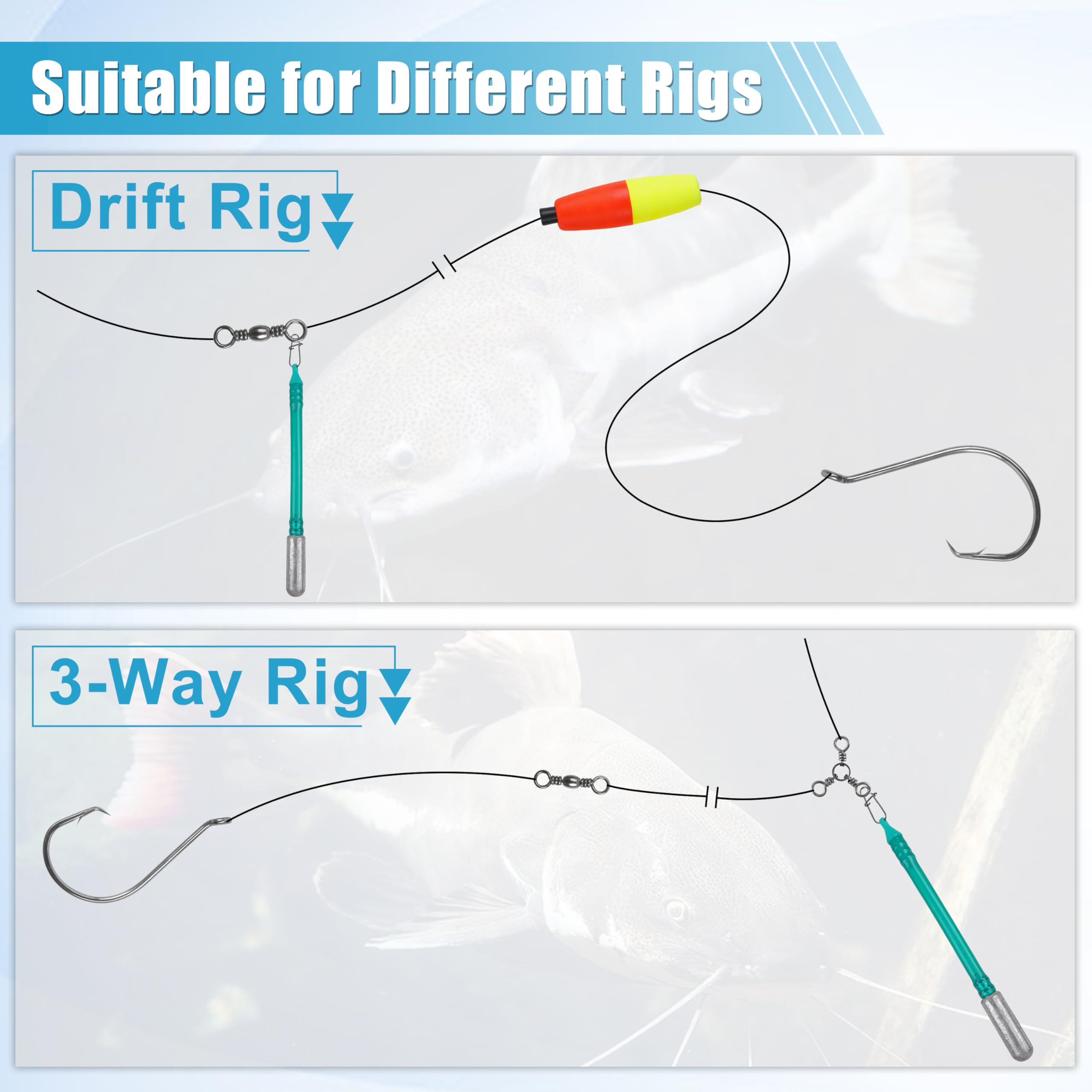 360-degree rotating stainless snap swivel on dragging weight