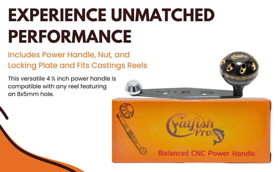Catfish Pro ergonomic 4-1/2 inch handle reduces fatigue during fishing.