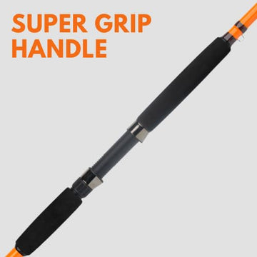 Catfish Pro rod blends S-Glass, E-Glass, and Carbon Graphite for strength.