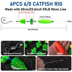 Large 2.95-inch float and 6/0 circle hook on rig
