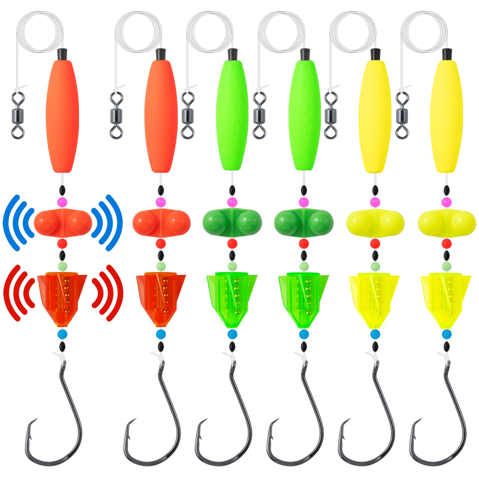 Catfish fishing rig with rotating rattles