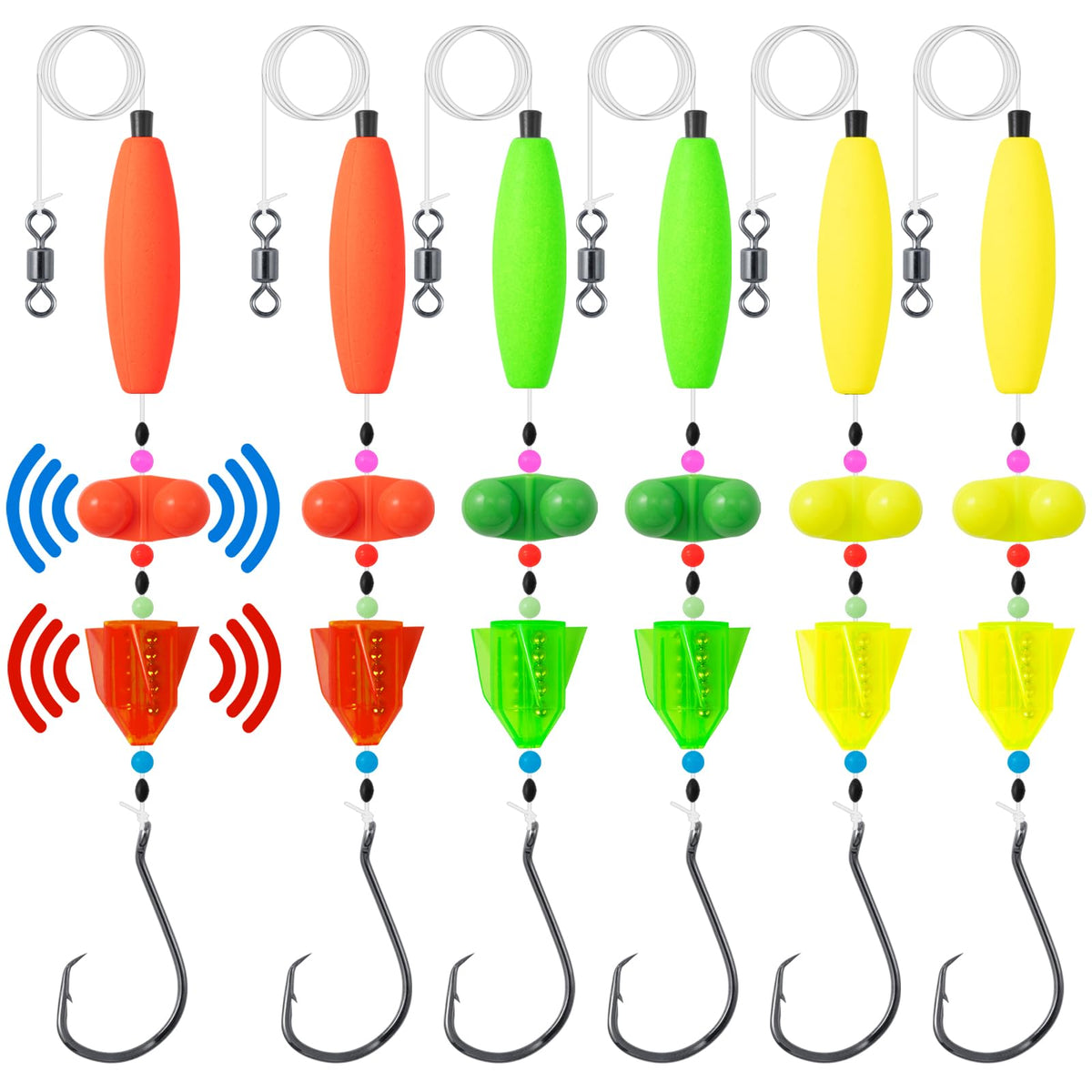 Catfish fishing rig with rotating rattles