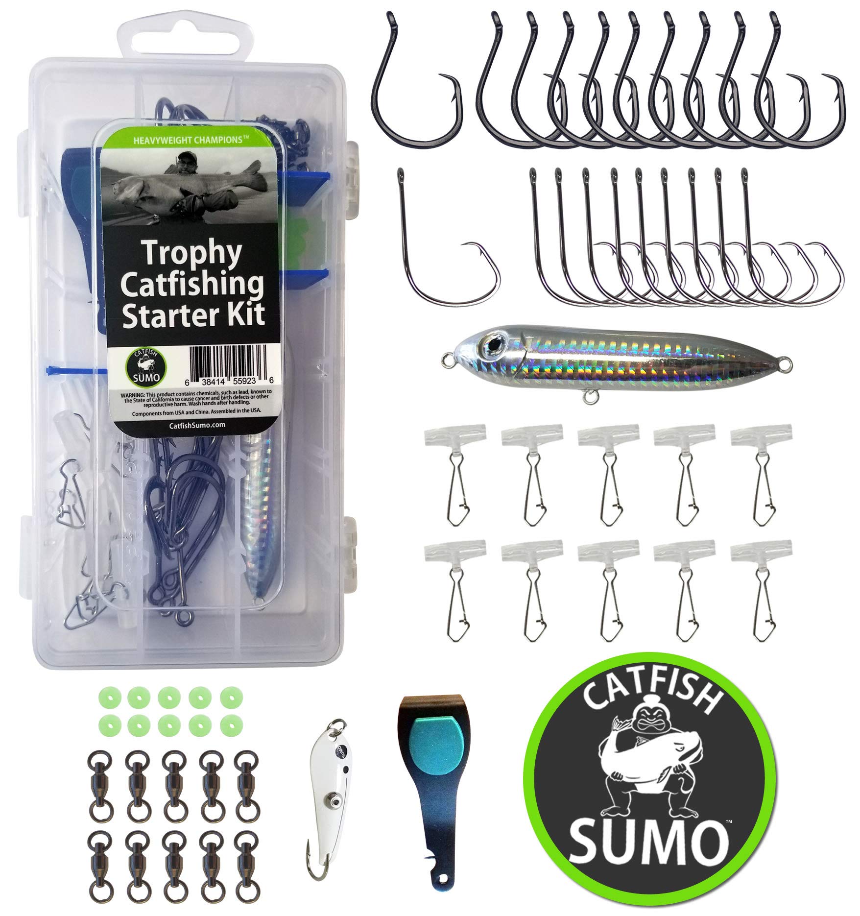 Catfish Sumo complete kit storage box keeps gear organized for quick setup.
