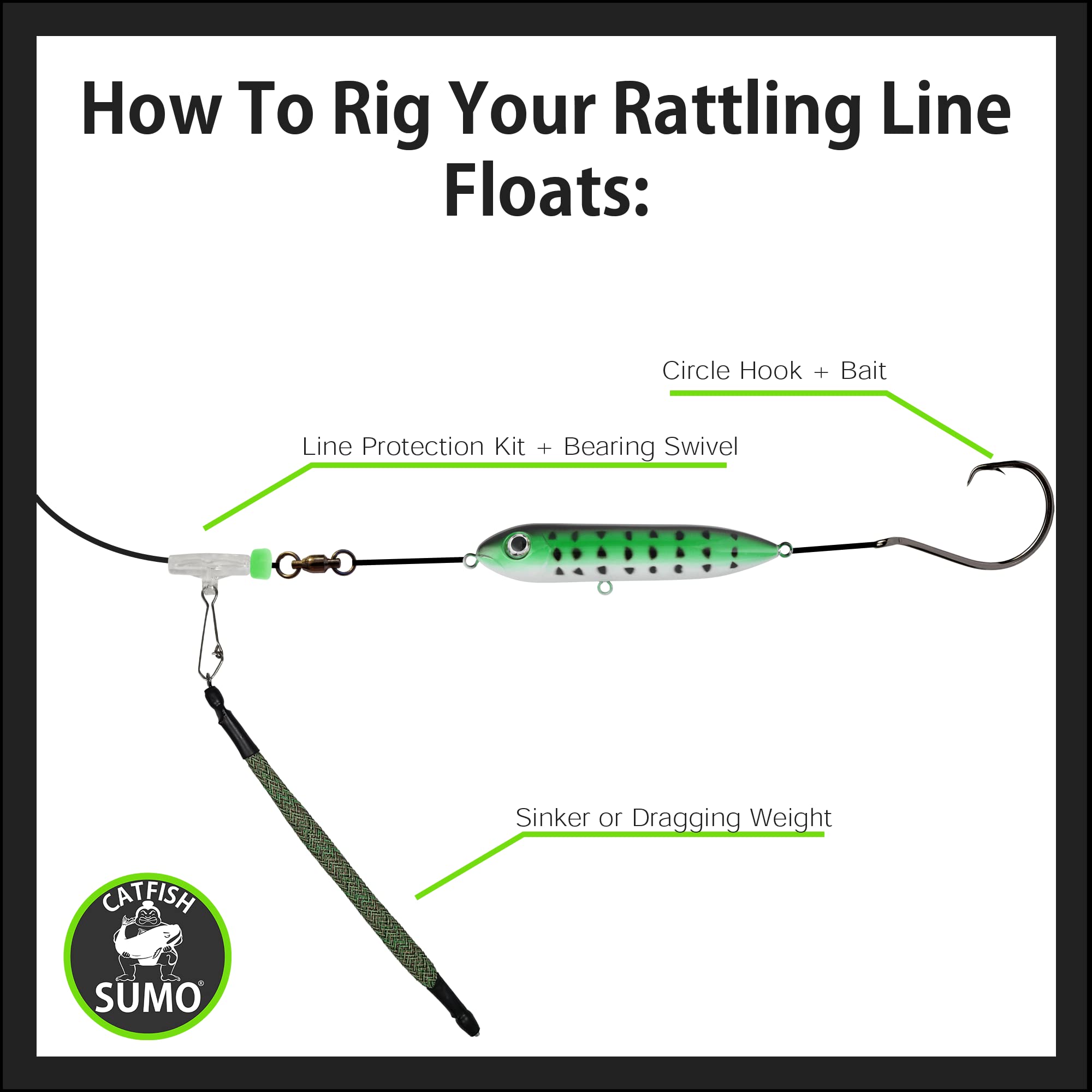 Catfish Sumo three-attachment float shows versatile rig options for anglers