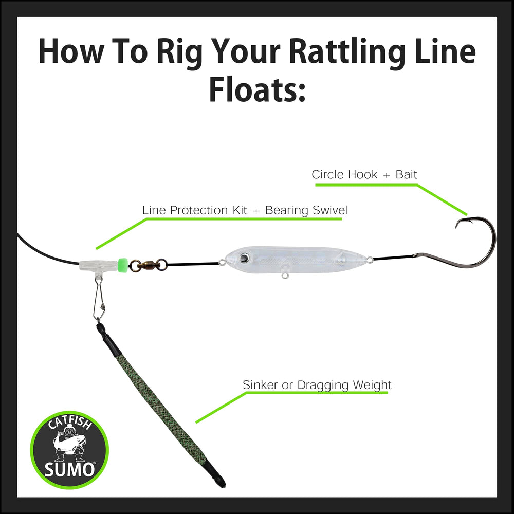 Catfish Sumo Demon Dragon Rattling Line Float 4 Inch Ghost Minnow - 3 ...
