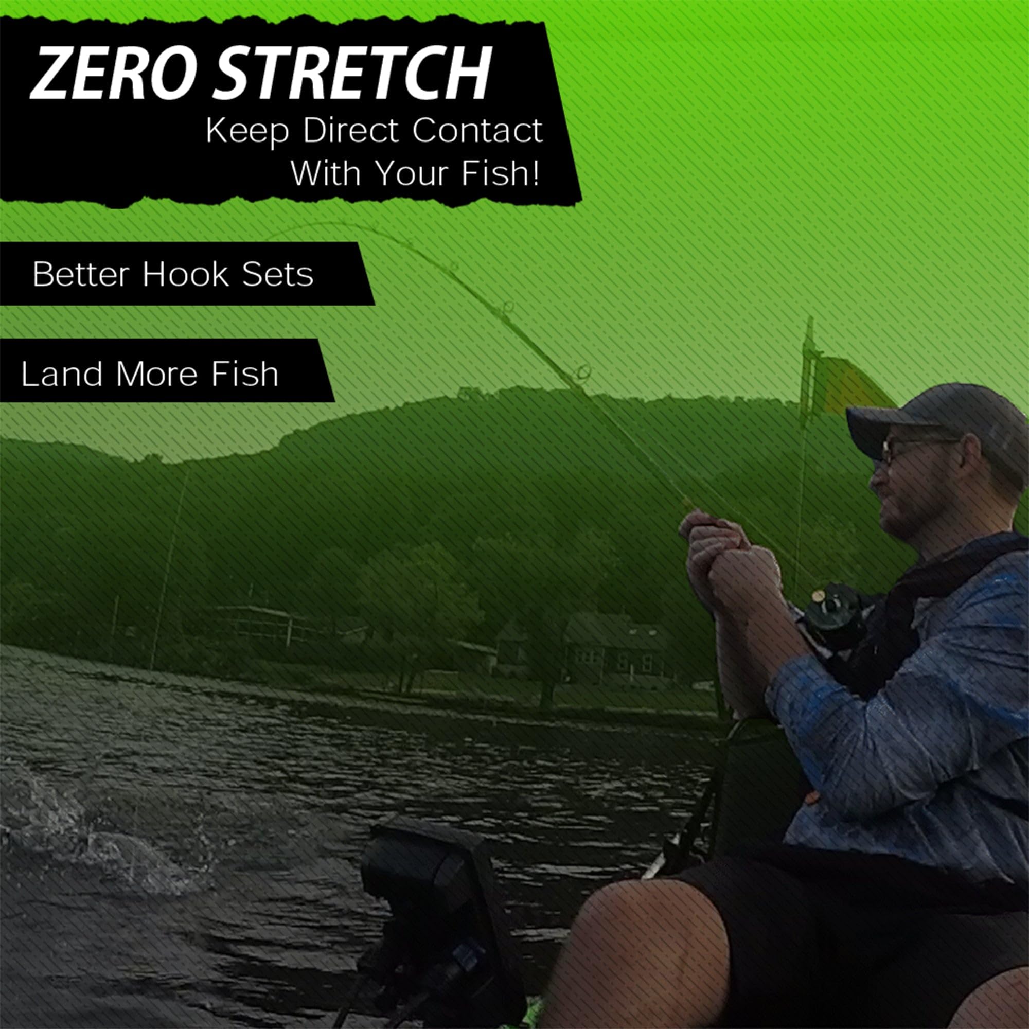 Catfish Sumo Direct Contact braid no-stretch performance enables solid hook-sets.