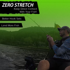 Catfish Sumo Direct Contact braid no-stretch performance enables solid hook-sets.