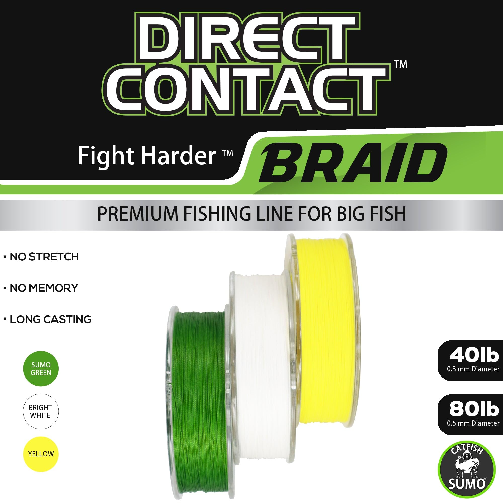 Catfish Sumo Direct Contact braid USA-made support from Chattanooga.