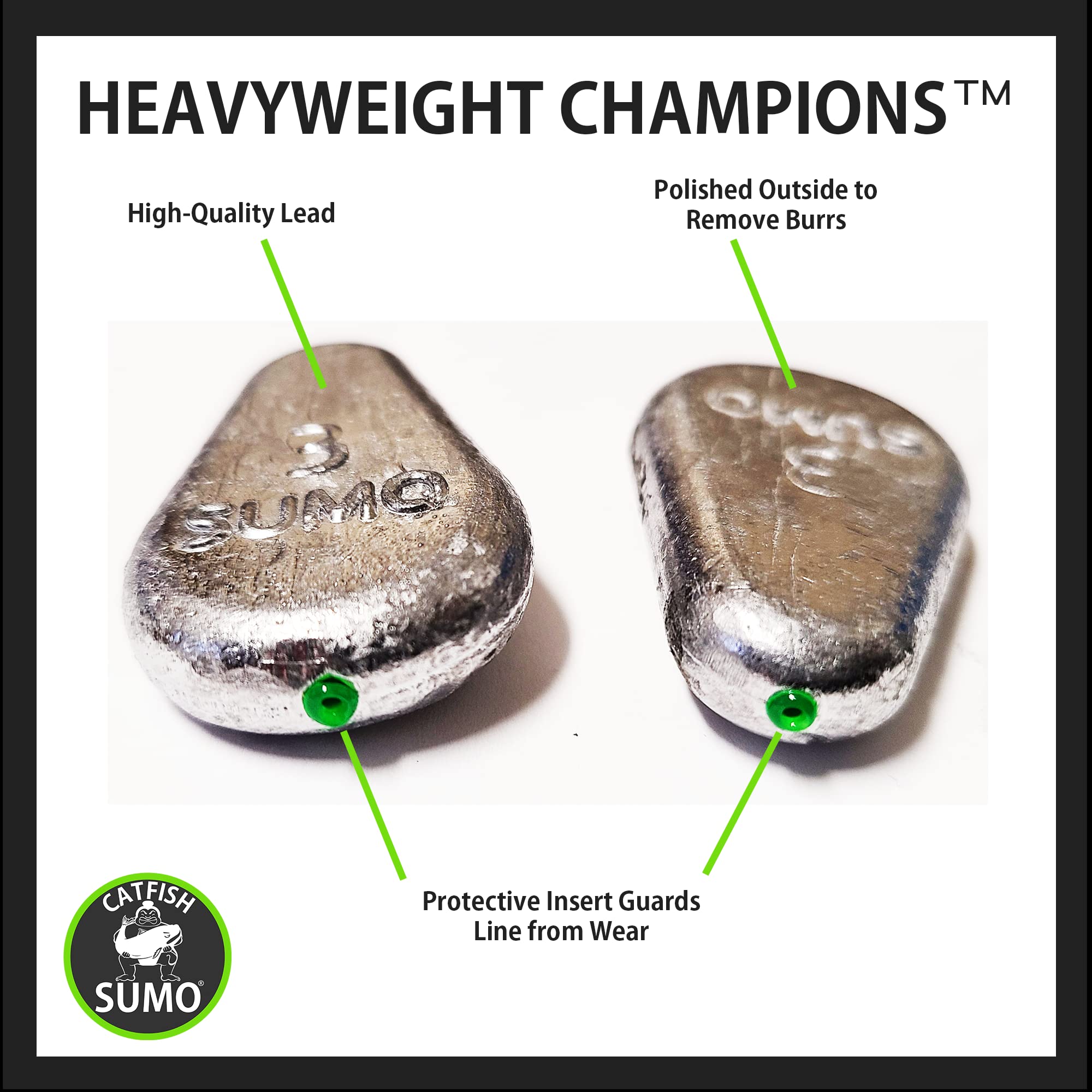 Catfish Sumo protective insert protects line during casting and snagging.