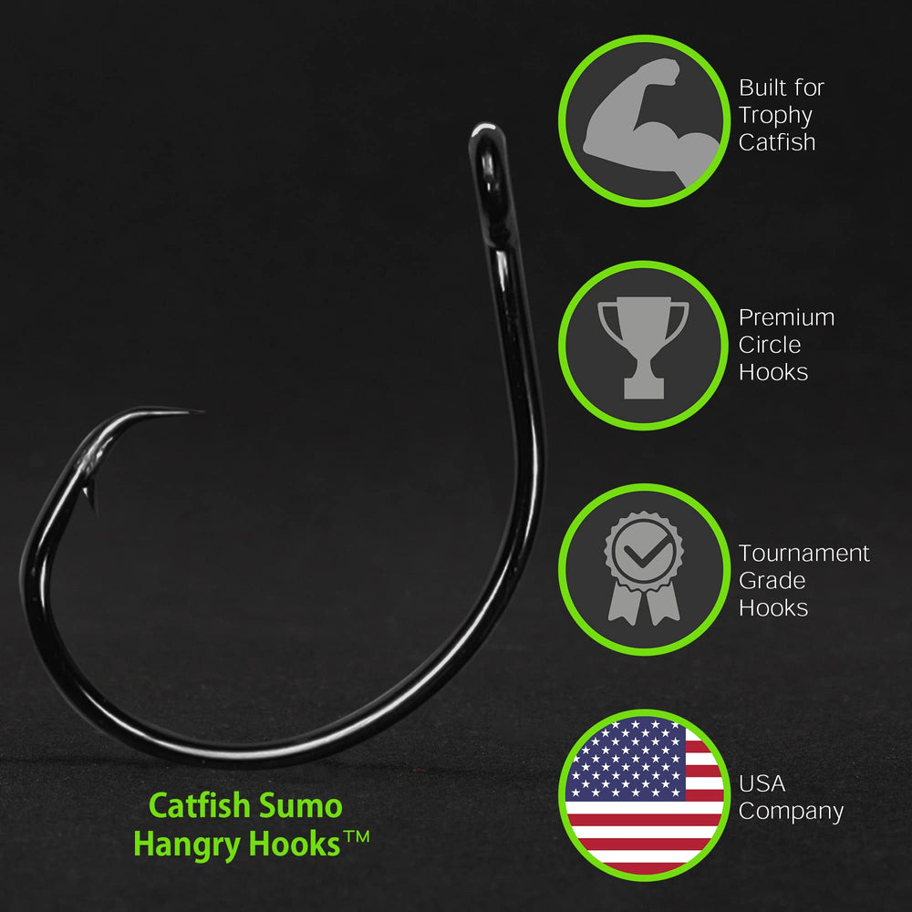 Catfish Sumo Hangry Hooks bulk 25-pack offers great value for trophy anglers.