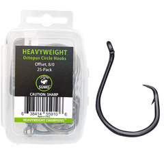 Catfish Sumo heavyweight hooks front view with offset octopus design for strong hook sets