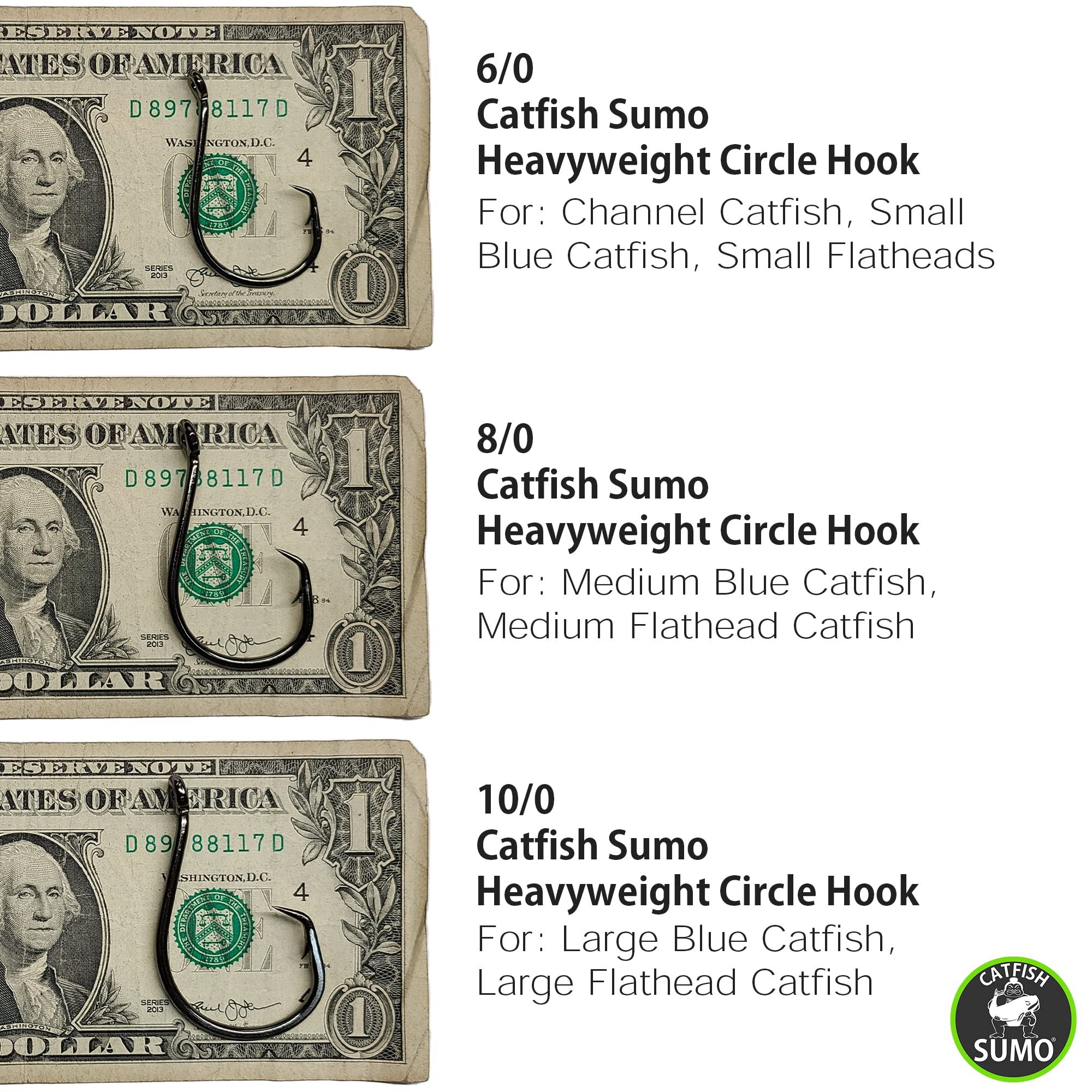 Catfish Sumo hooks in use during casting demonstrate reliable bite retention