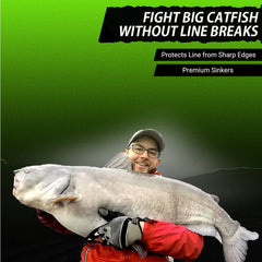 Catfish Sumo protective insert visible guarding the line against damage during retrieves.