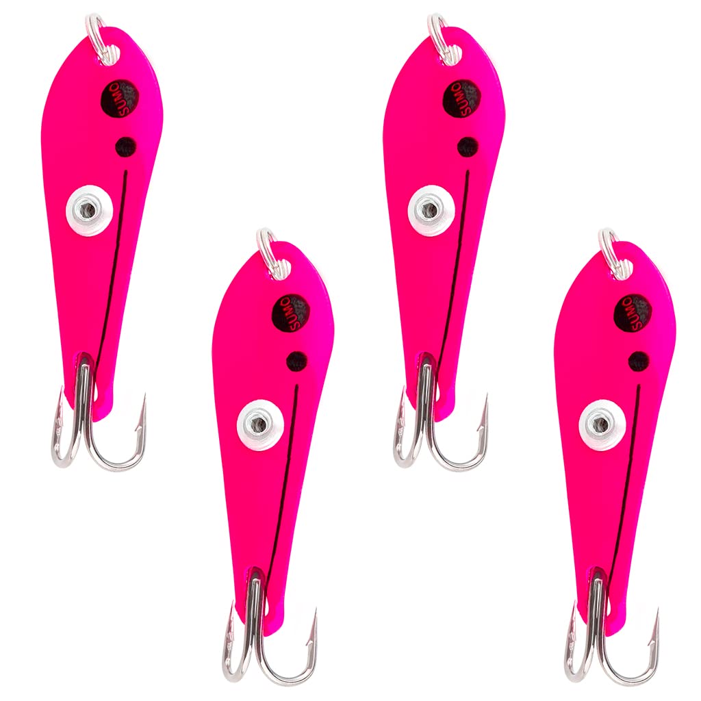 Catfish Sumo Sumo Spoon pink top view showing compact bait capacity.