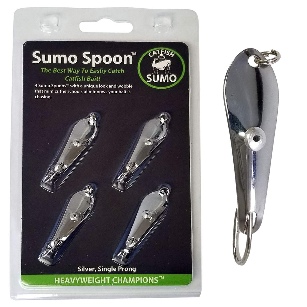 Catfish Sumo spoon attracts white bass with dynamic wobble