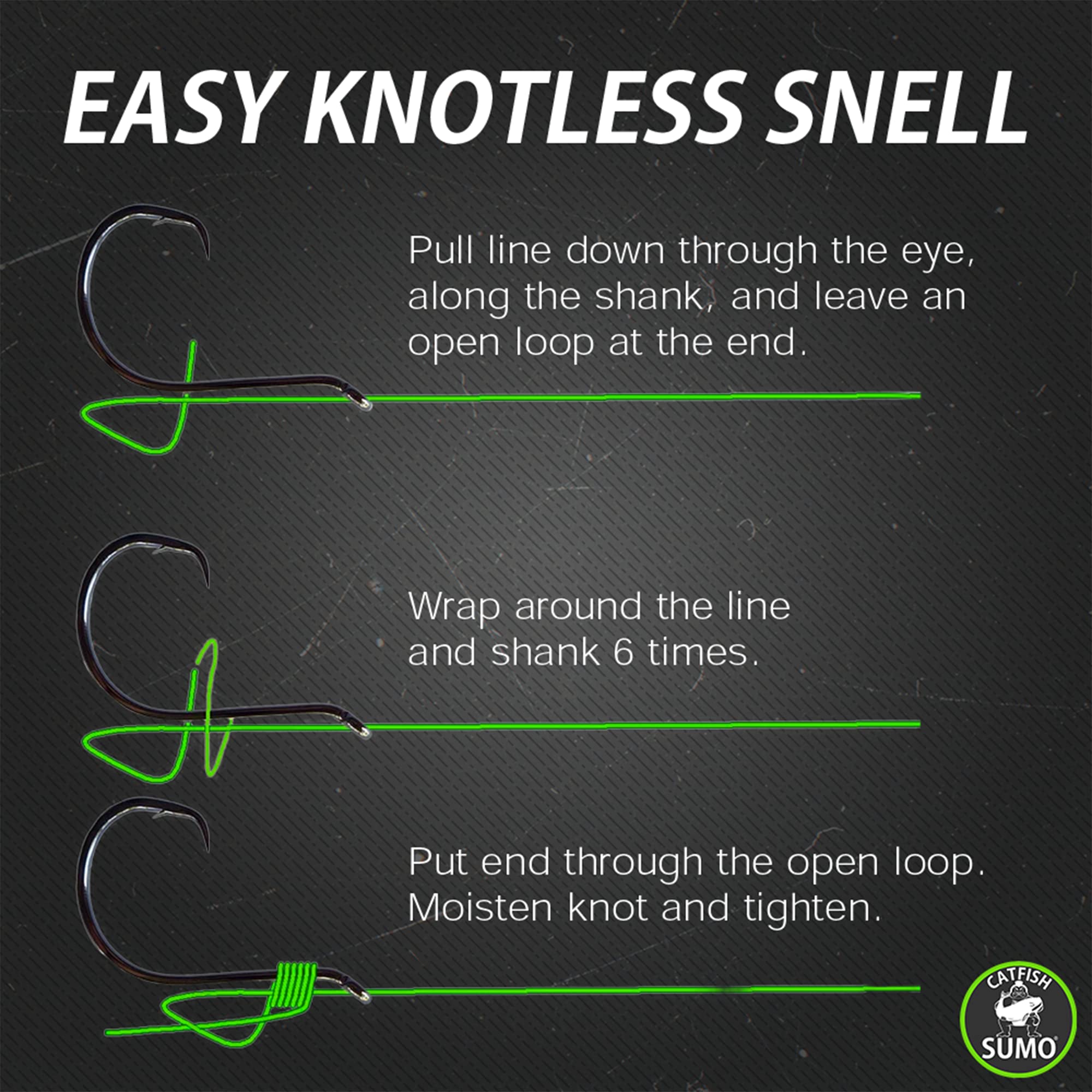 Catfish Sumo closed-eye design protects line and knot.