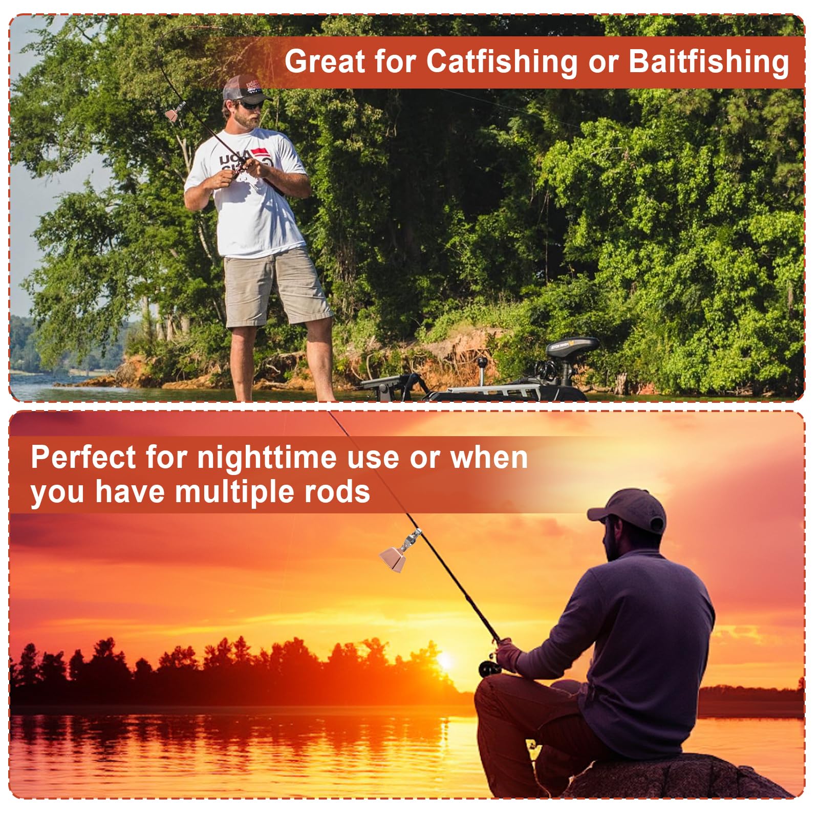 Catfishing and ice fishing accessories including fishing bells