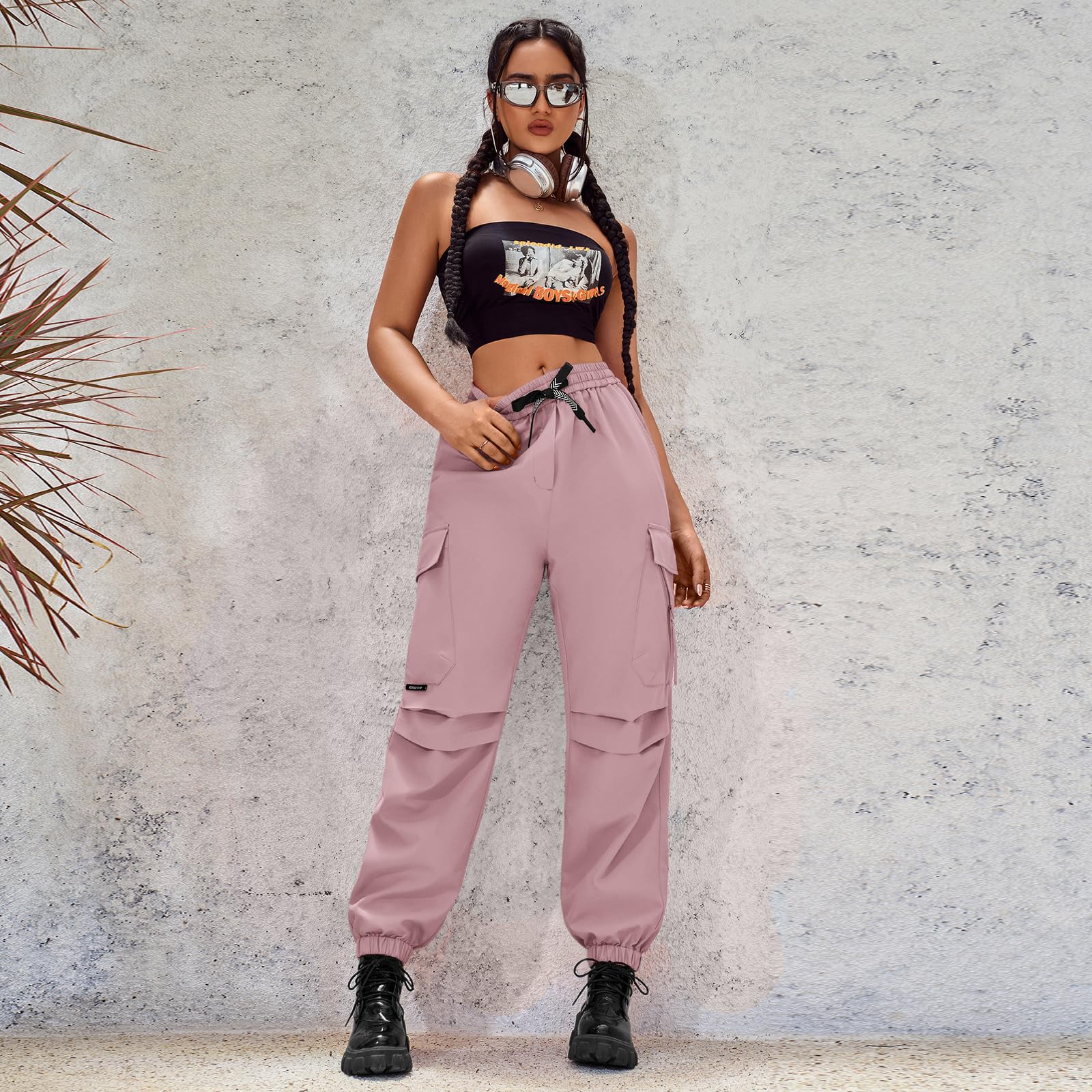 CATHSNNA pinkish purple pants close-up highlighting versatile streetwear styling for day-to-night outfits.