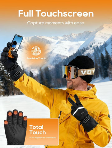Cauasock Heated Gloves waterproof-shell keeps hands dry in rain or snow.