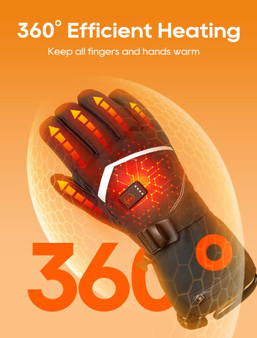 Cauasock heated gloves waterproof shell keeps hands dry in snow.