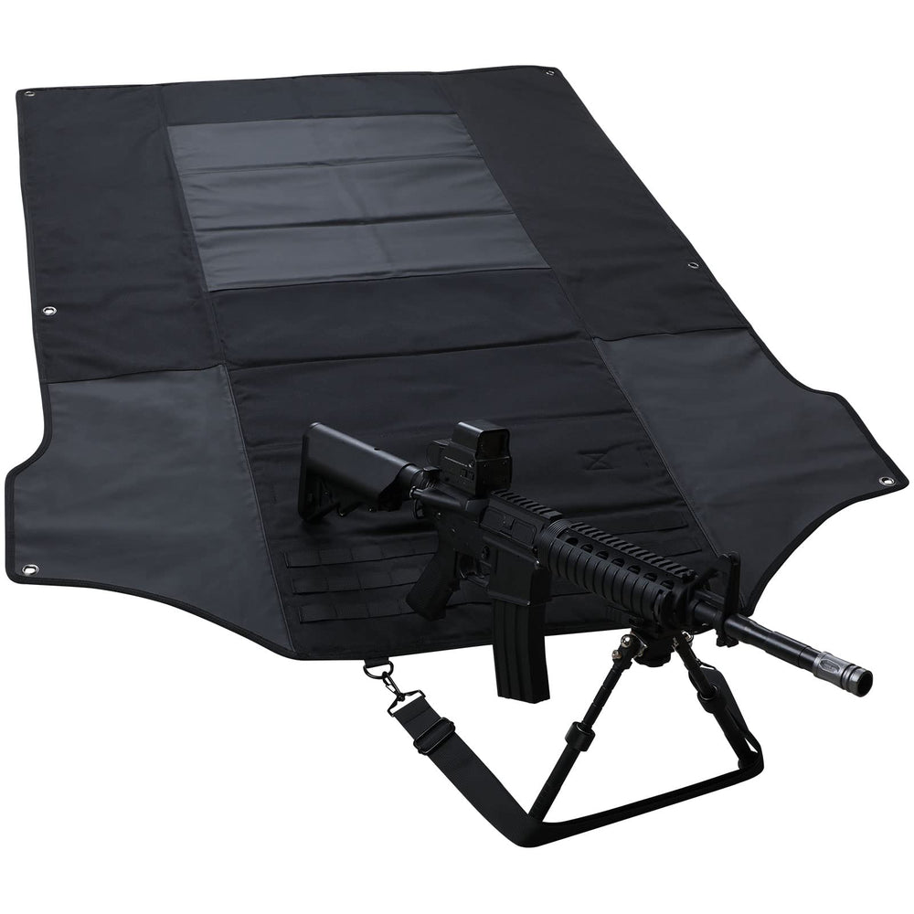 Cavebear shooting mat in unfolded size provides ample room for long-range setups.