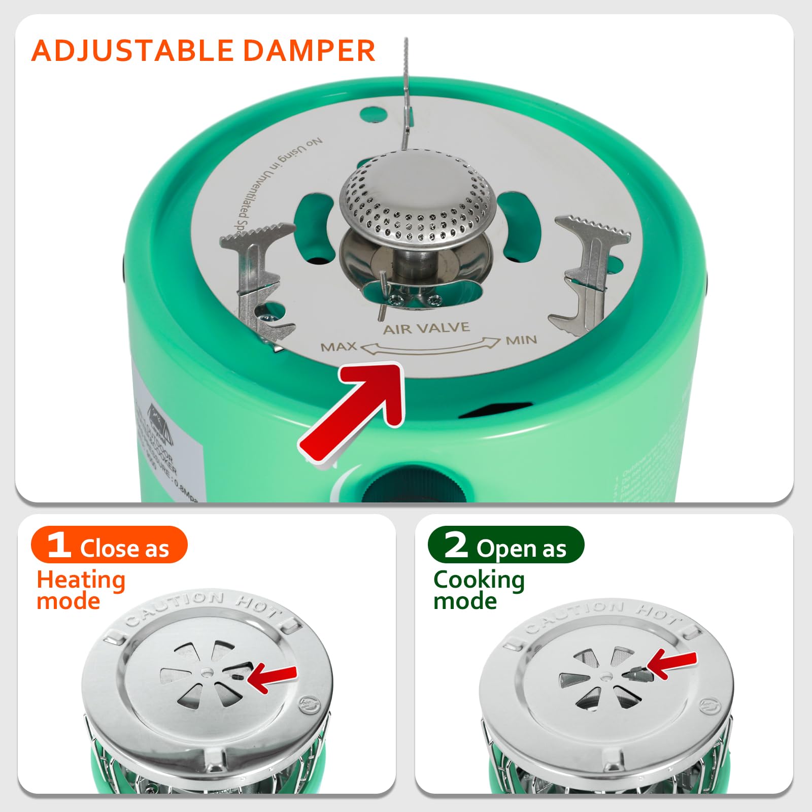 Caynel 2-in-1 cooking-pan setup illustrates rapid heating for meals outdoors