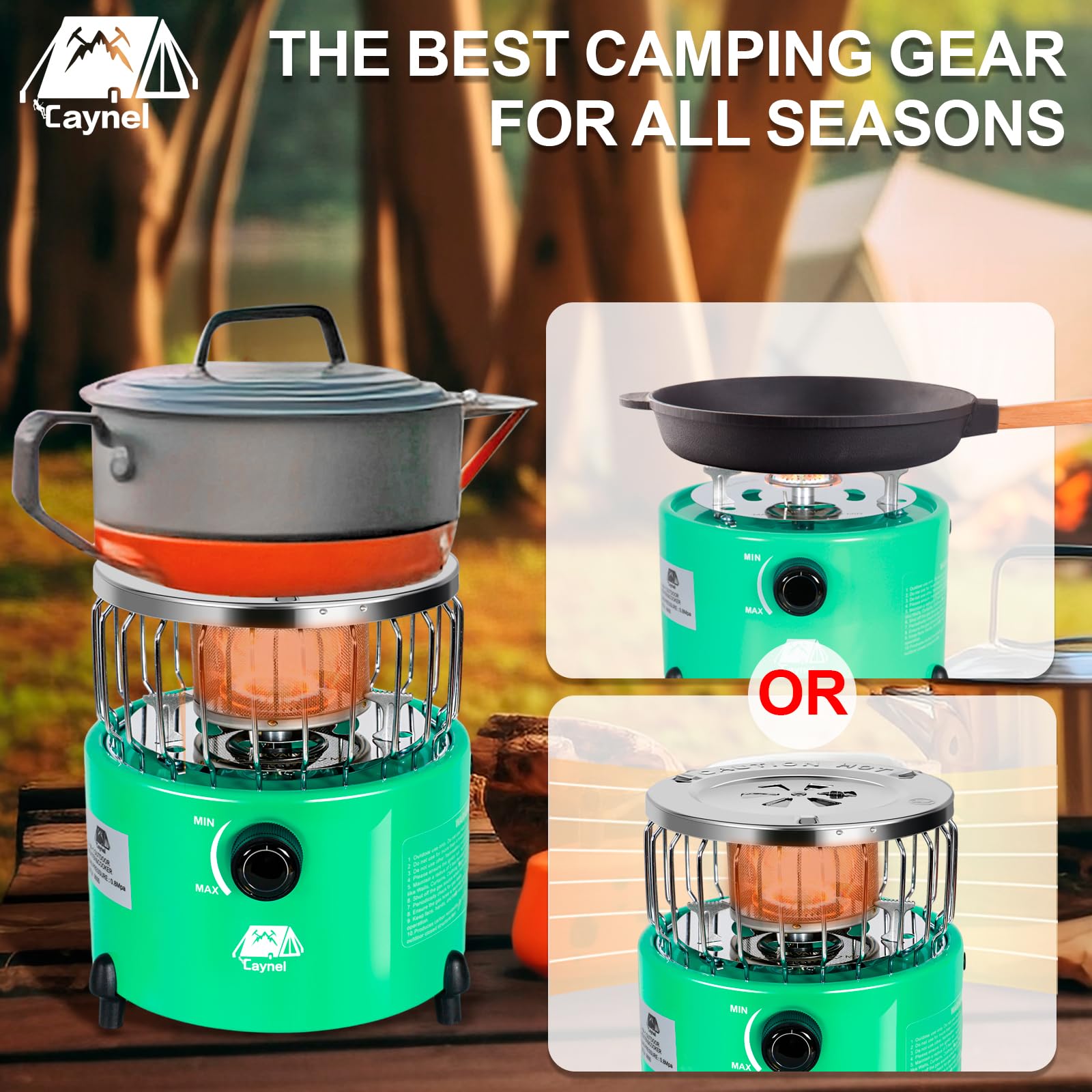 Caynel 2-in-1 durable construction in steel and copper supports rugged winter use