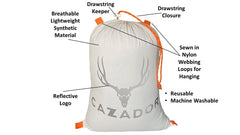 CAZADOR orange stuff sack keeps bags accessible in the backcountry