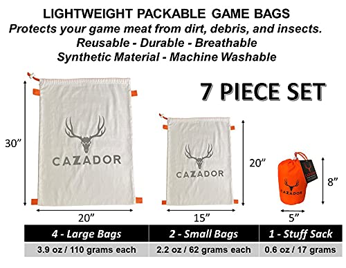 CAZADOR small bags 15x20 keep offal organized and protected in transport