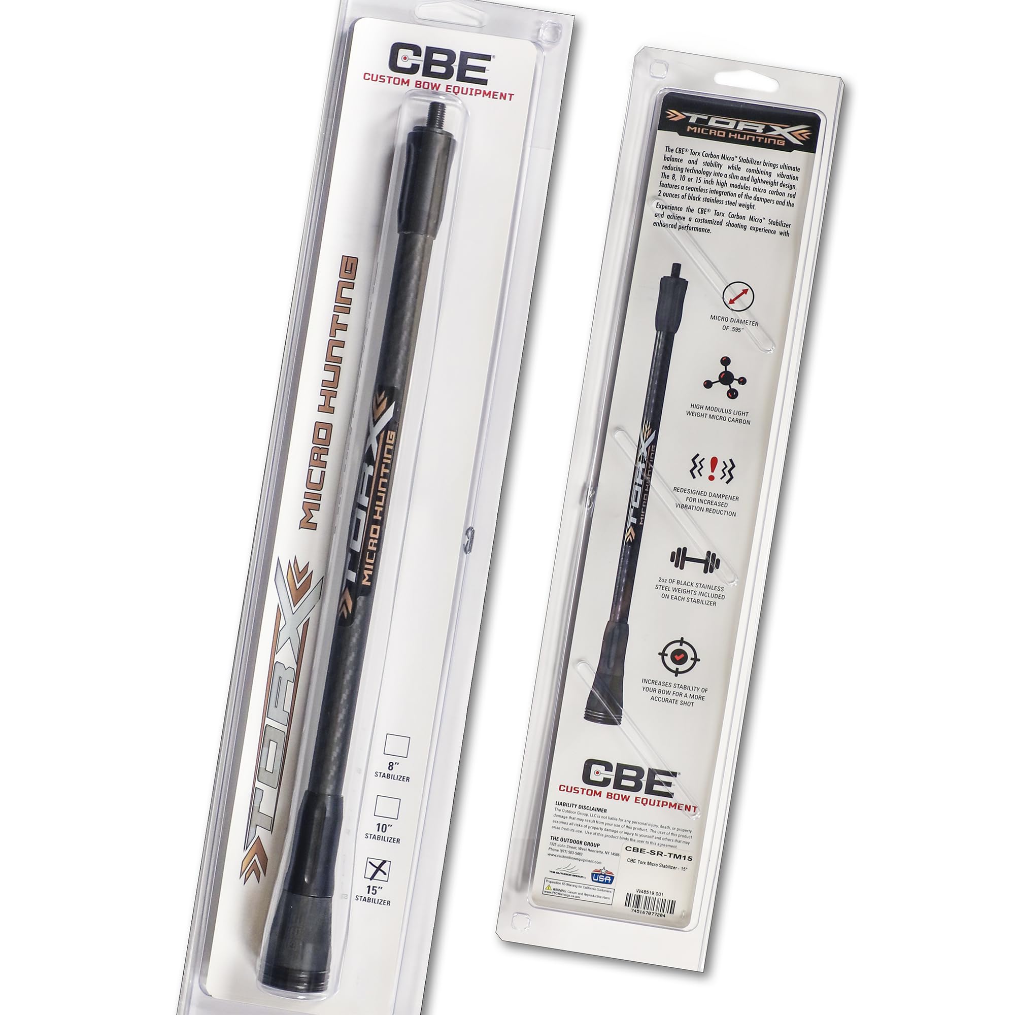 CBE Torx Micro Stabilizer 15-inch dampener system reduces felt vibration for smoother follow-through