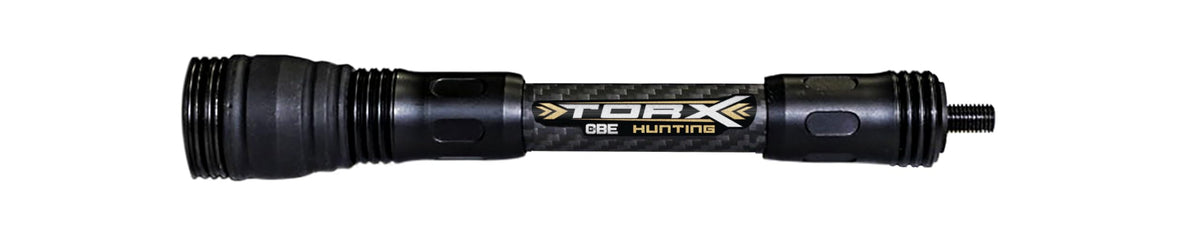 CBE Torx Stabilizer on bow reduces vibration for cleaner shots