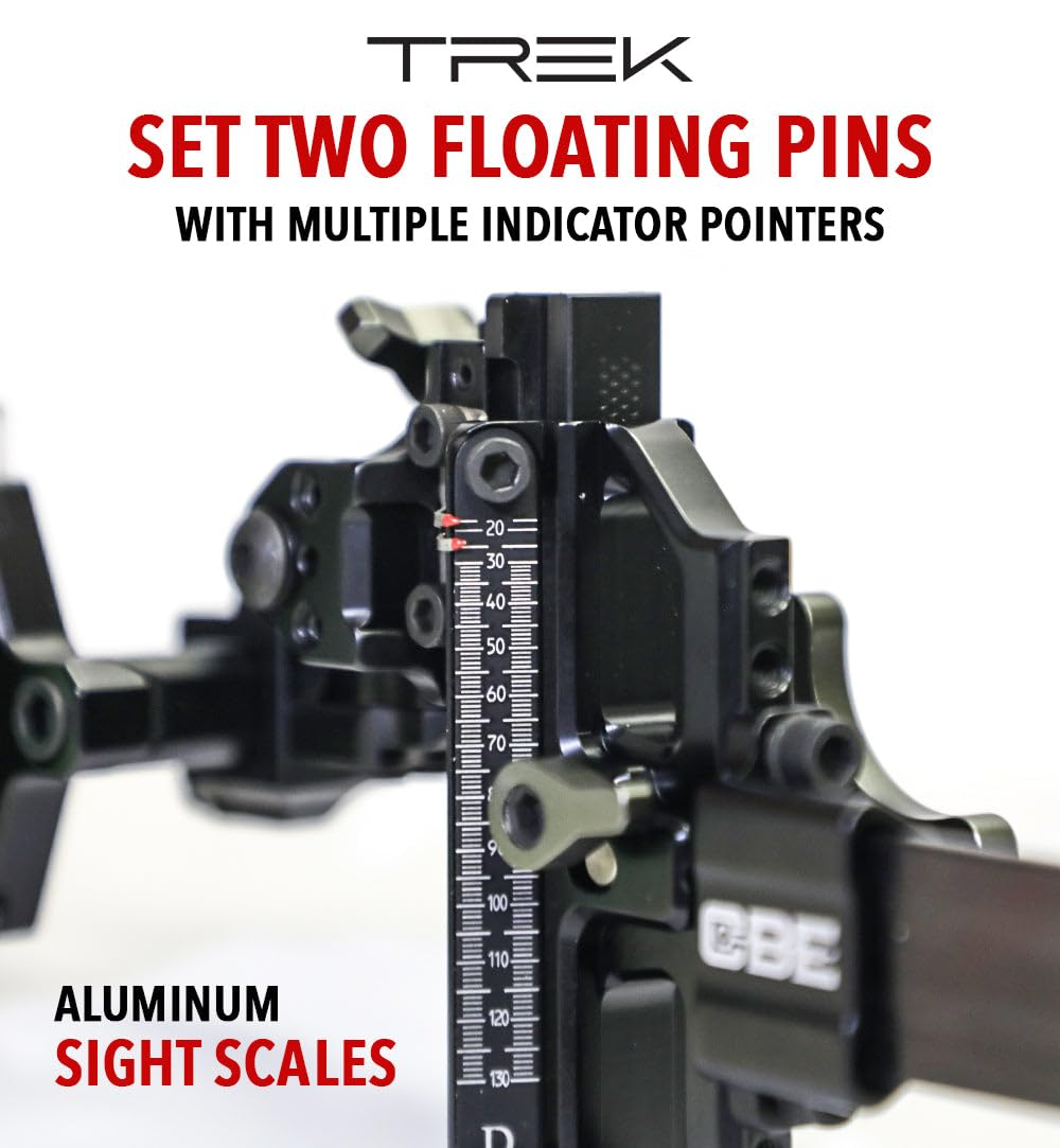 CBE Trek windage dials on 3-PIN fiber sight enabling micro-adjustments.