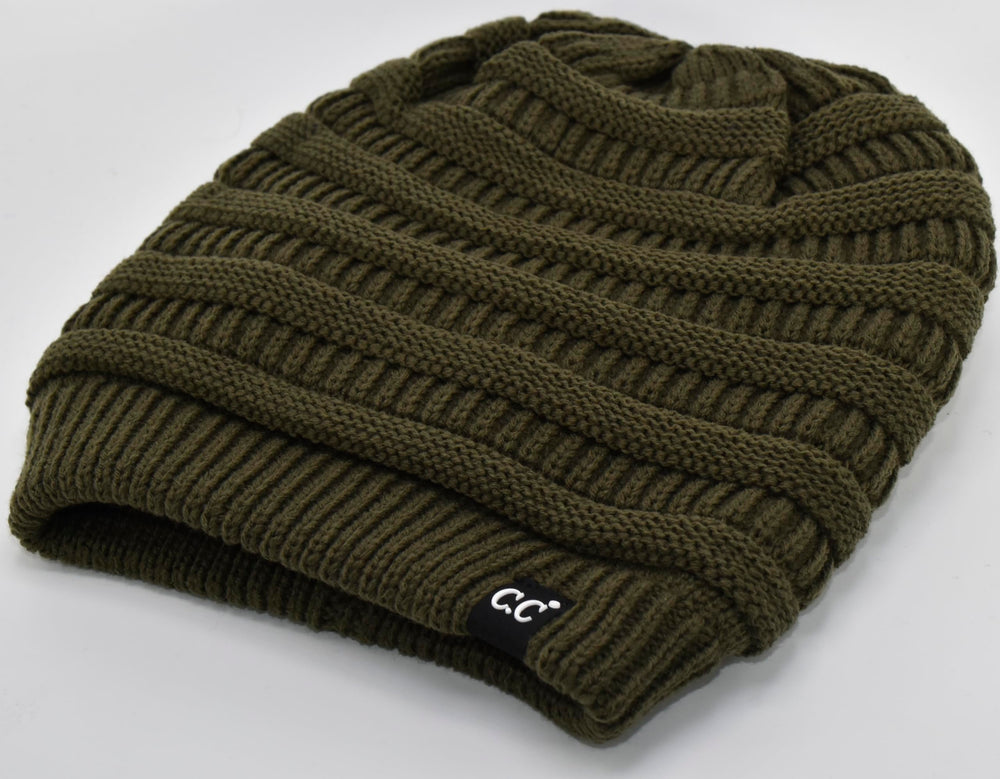 C.C dark olive beanie flat lay for fall styling