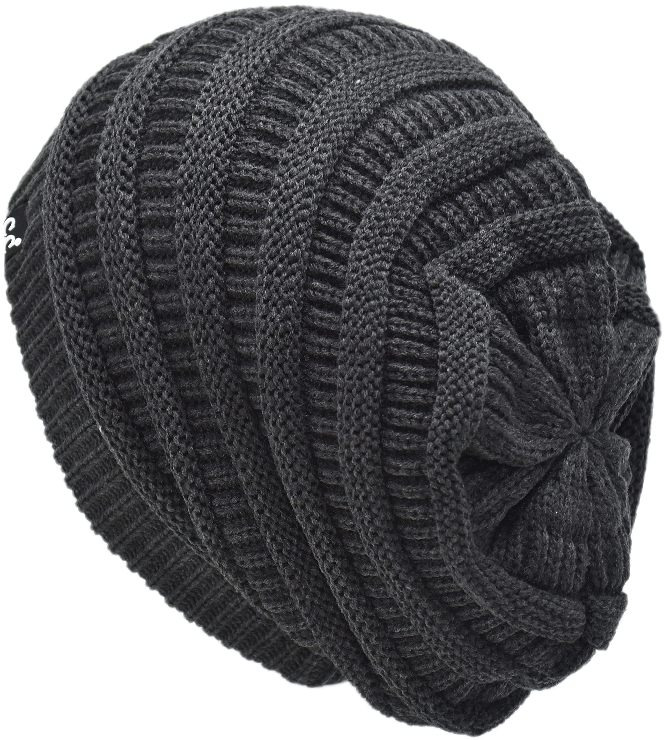 C.C one-size beanie with roomy 13.39 x 10.24 inch dimensions.