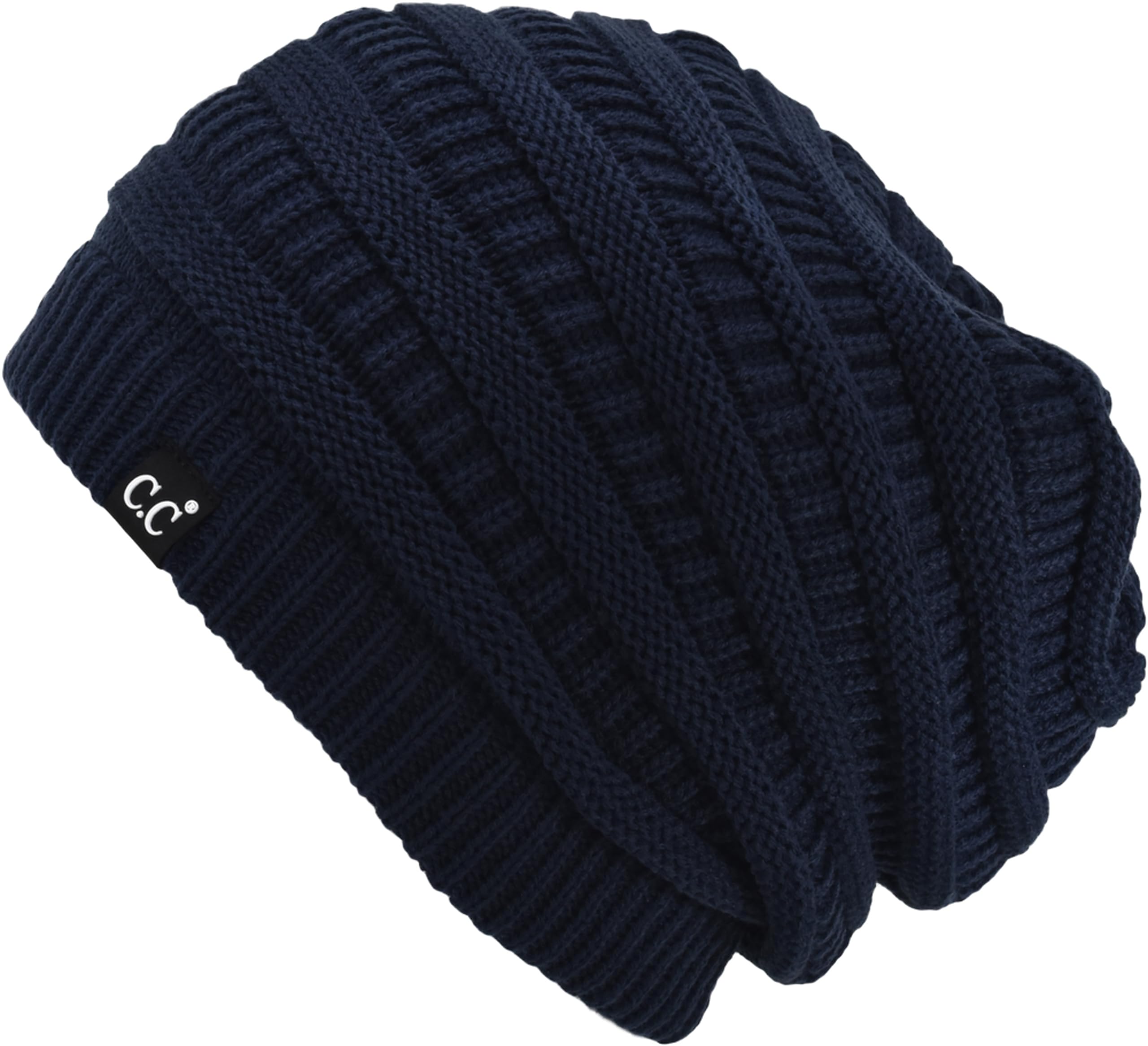 C.C winter oversized beanie with fuzzy lining for extra warmth.
