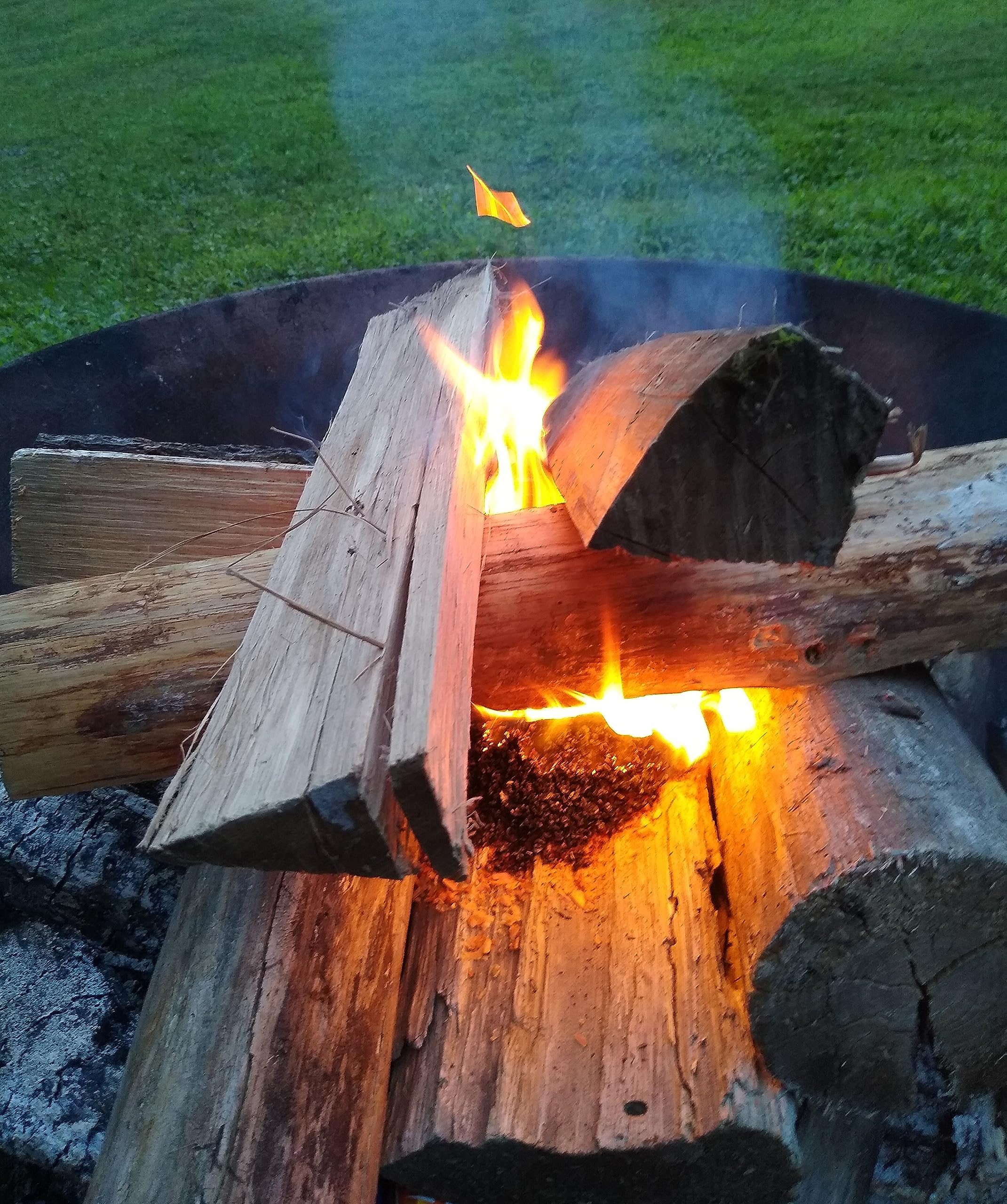 CC's Wood Shack Fire Starter used for camping fire.