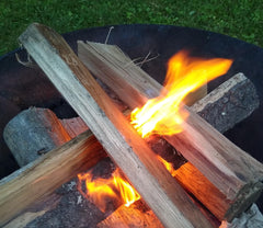 CC's Wood Shack Fire Starter with damp wood test for reliability.