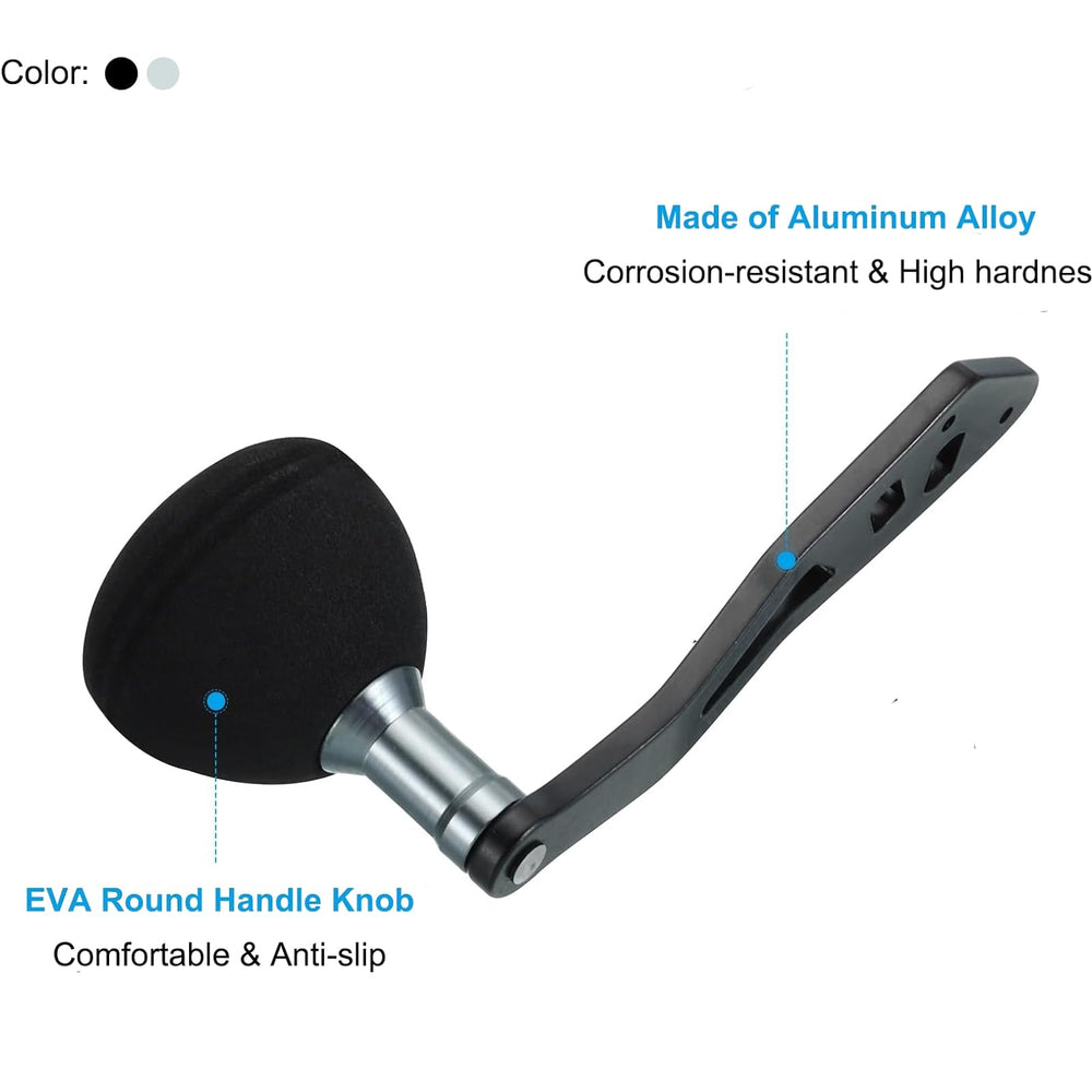 Ambidextrous T-Type fishing reel crank on reel