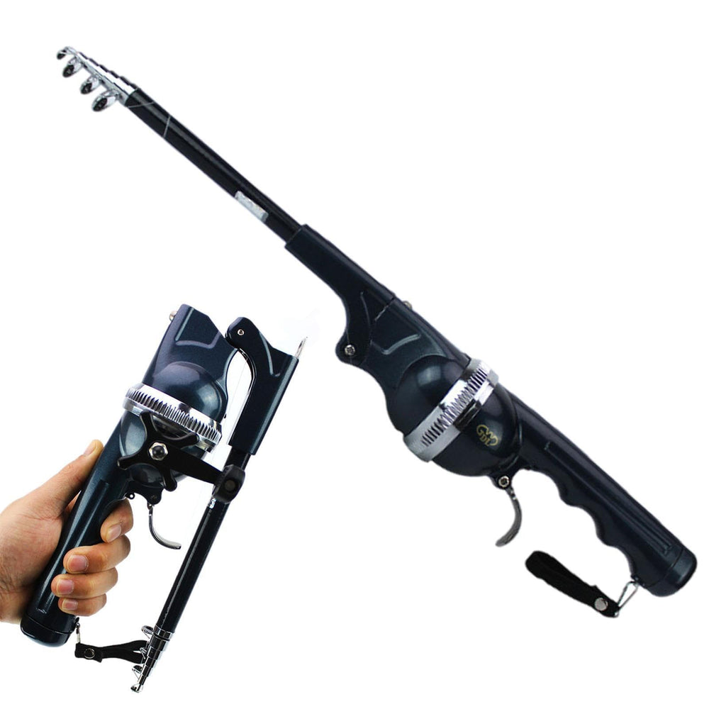 Product view of the ccsxqy portable pocket fishing rod with reel