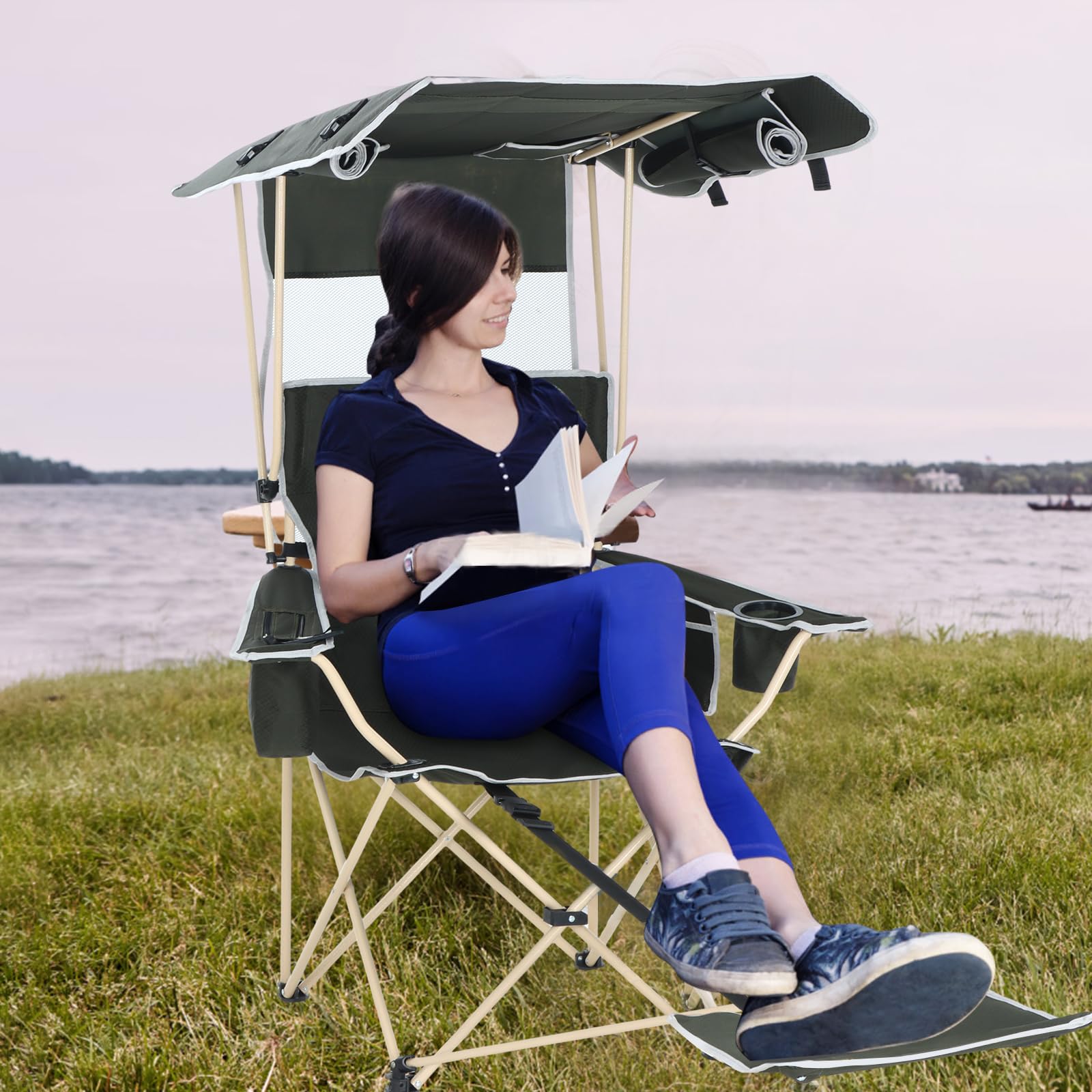 CDEN Canopy Chair footrest for relaxed seating on camping trips.