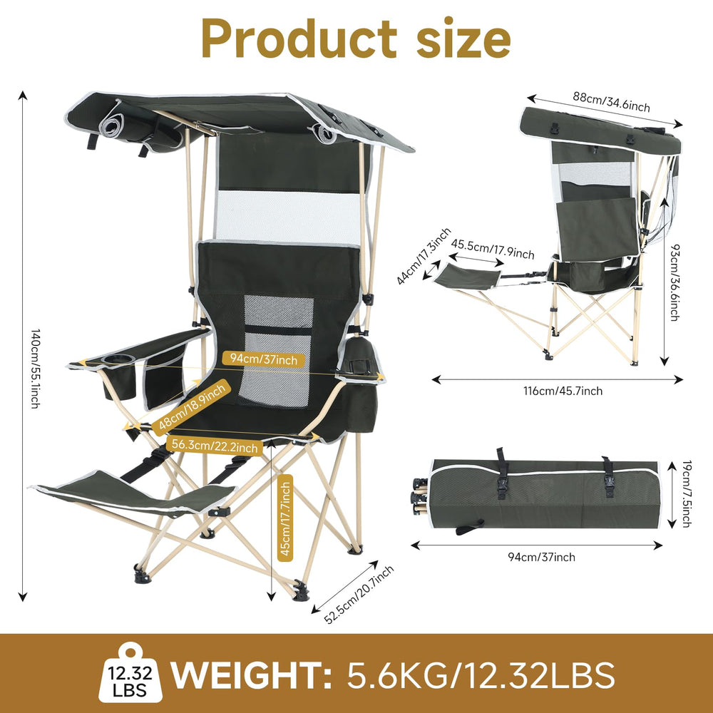 CDEN Foldable Camping Chair shown folded compactly for travel.