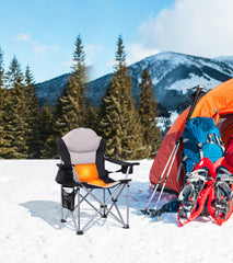 CDEN folded compact chair with carry bag ready for travel