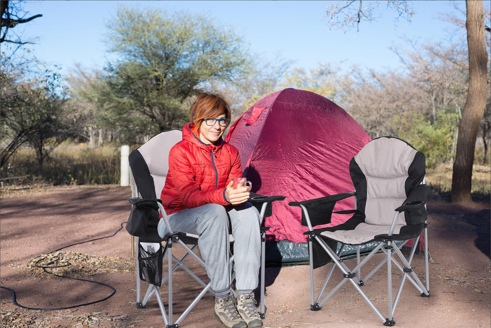 CDEN chair features side pockets and cup holder for essentials