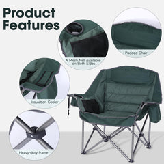 CDEN oversized camping chair cooler-bag feature keeps drinks cold at events