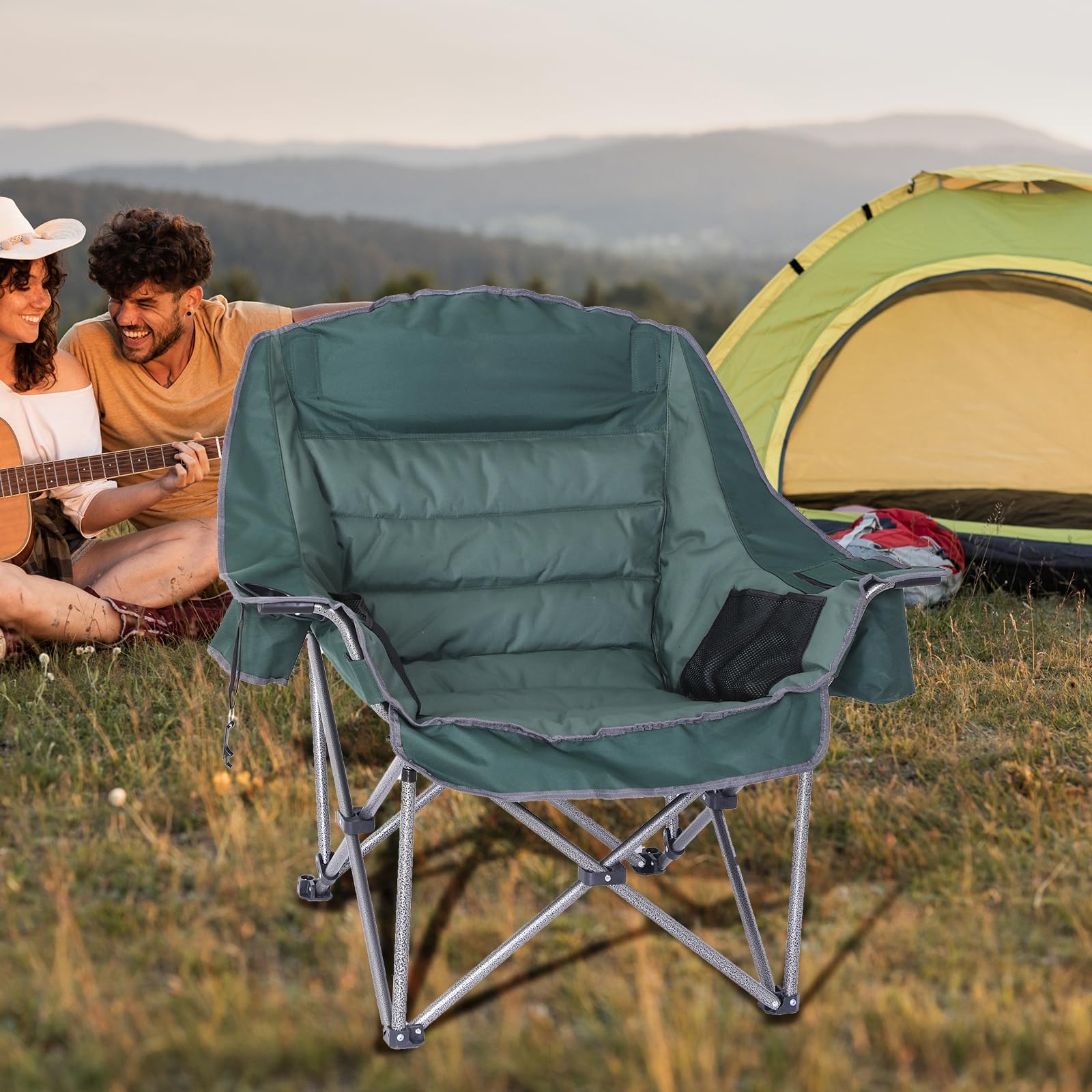 CDEN oversized camping chair foldable-transport for effortless portability