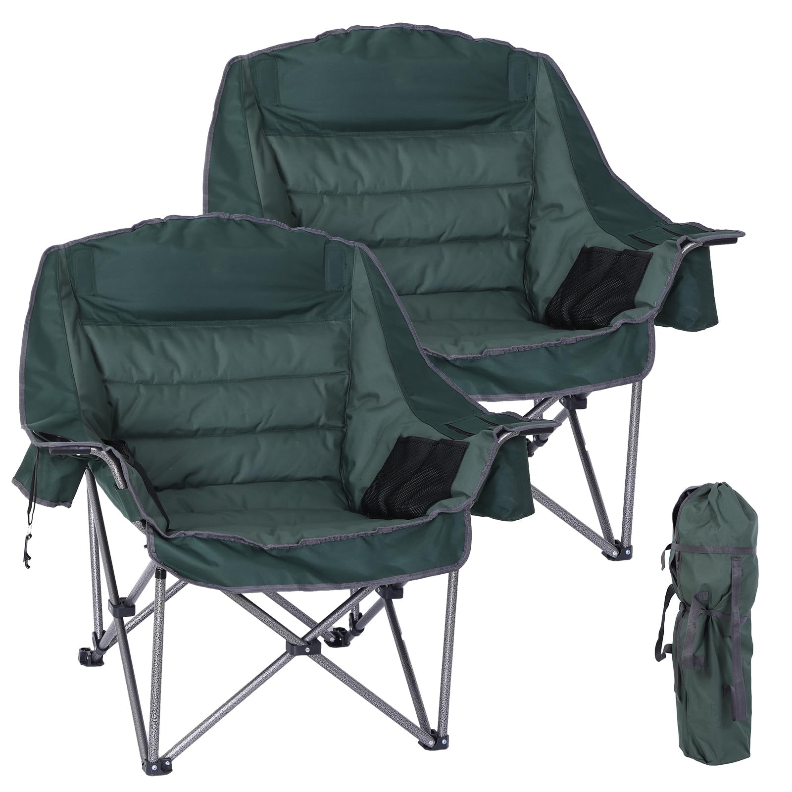 CDEN oversized camping chair padded-seat for extended comfort around the campsite