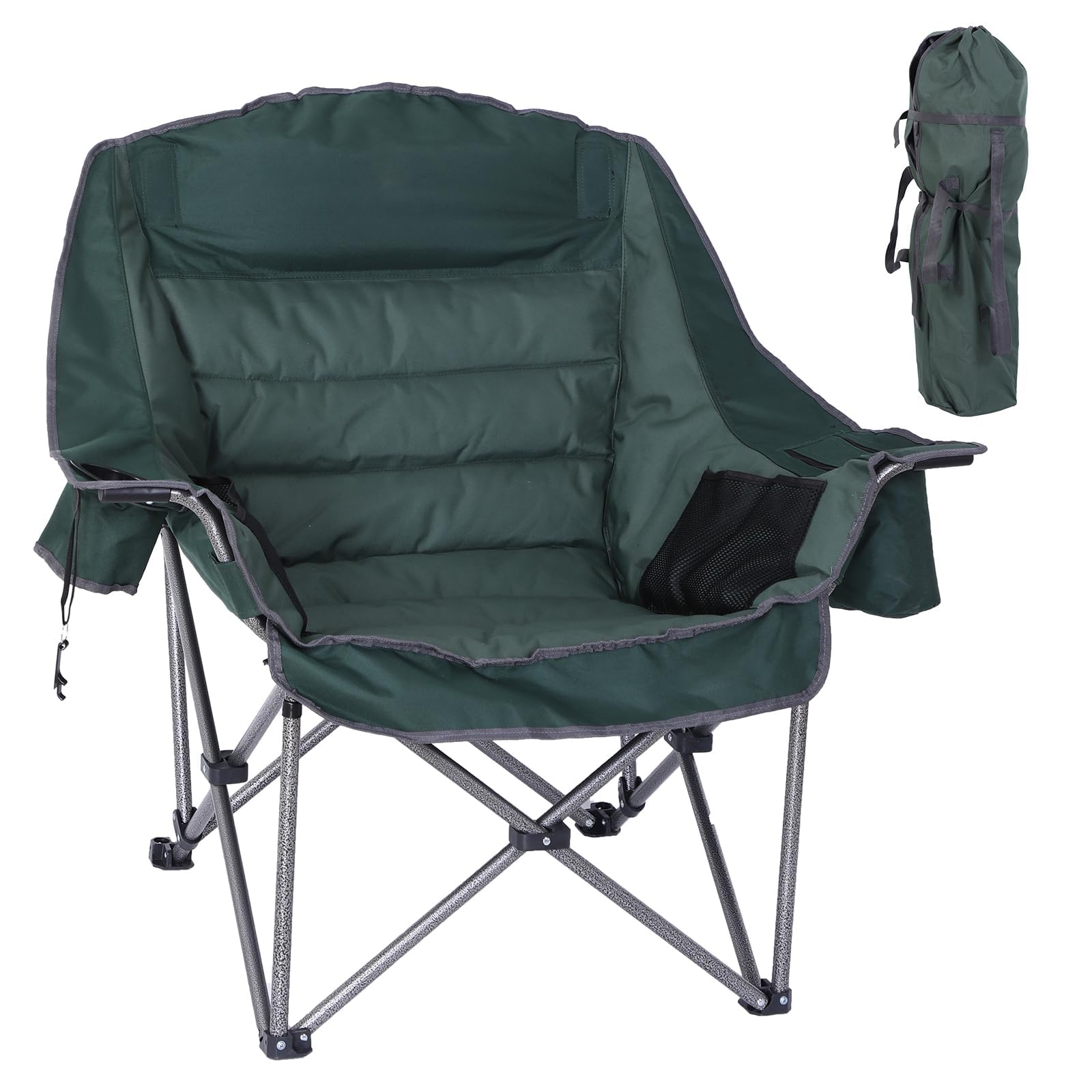 CDEN oversized camping chair with padded seat offers long-lasting comfort at the campsite.