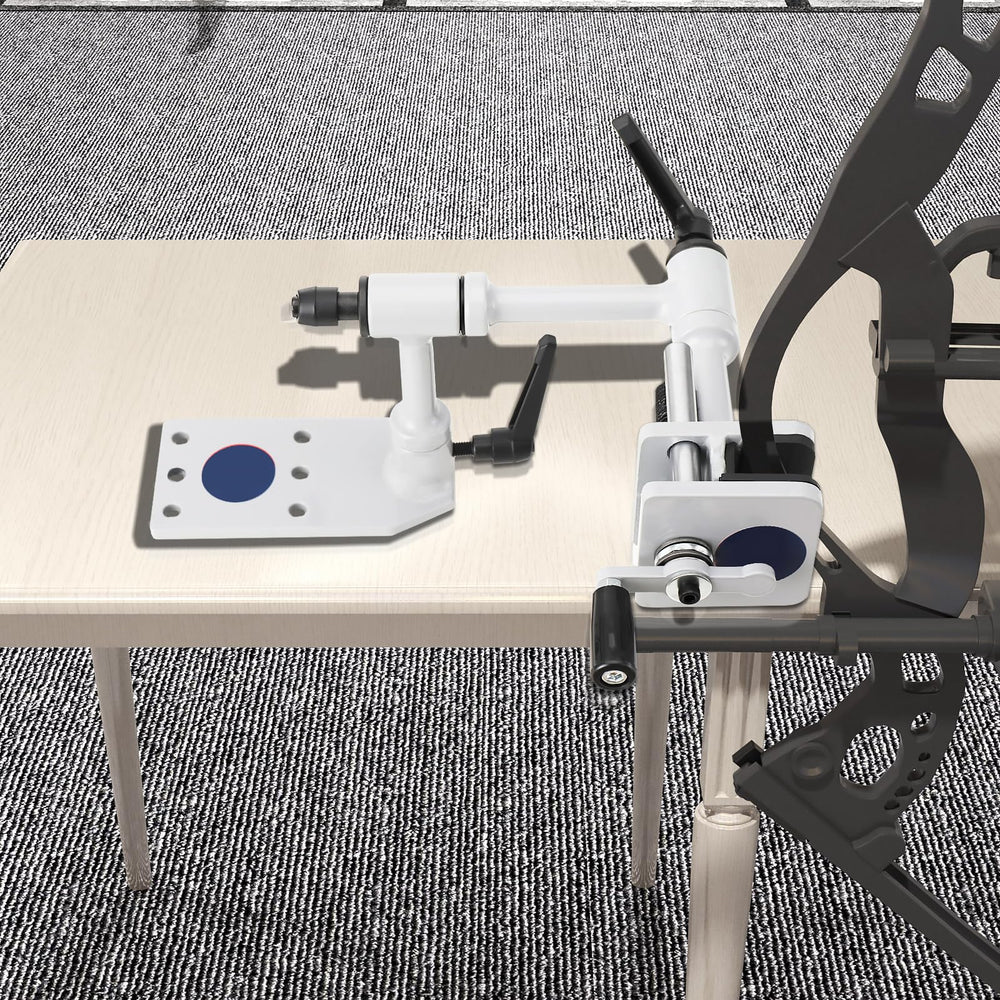 CDZHLTG bracket with six mounting holes secures to table.