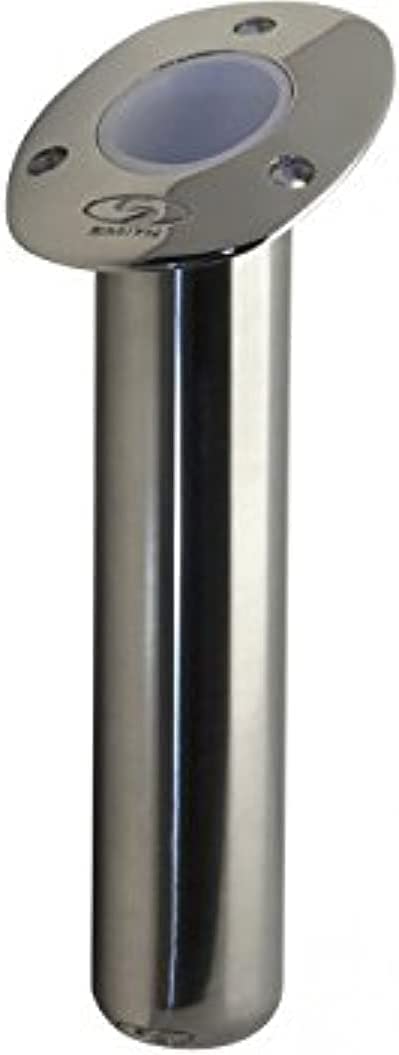 CE Smith flush mount cast bottom rod holder on boat trailer, 316L stainless steel, 30-degree